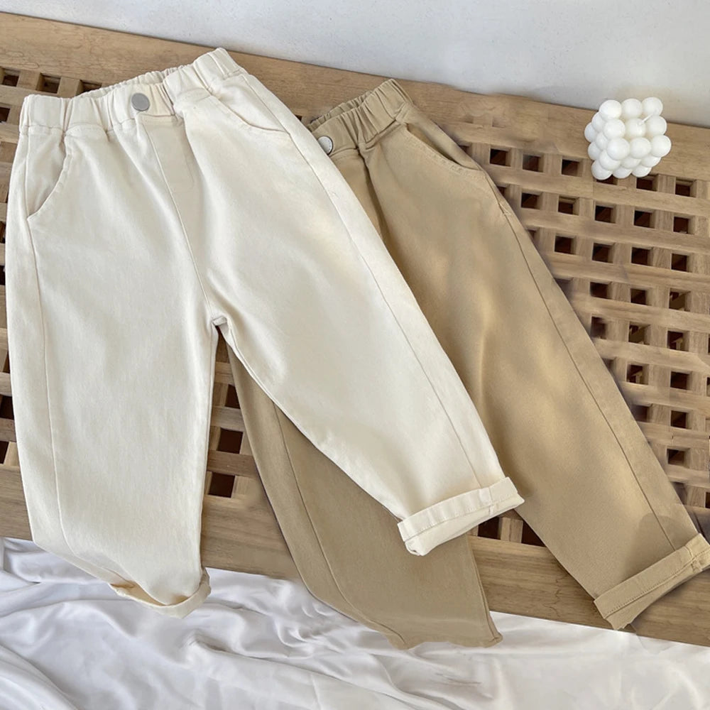 Toddler Boys Girls Pants Casual Kids Baby Boys Solid Color Harem Pants Soft Girls Fashion Trousers Outdoors for 2 3 4 6Years Old