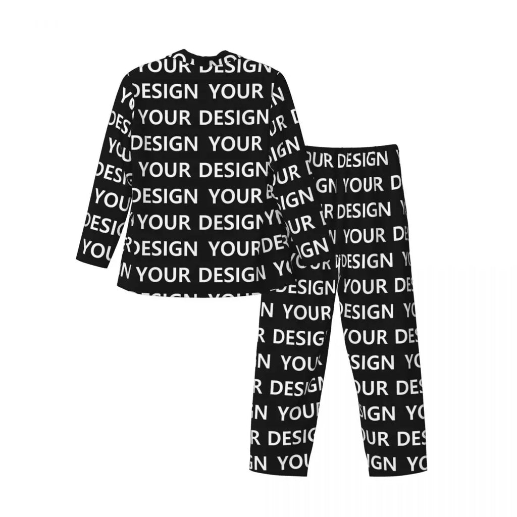 Pajamas Mens Add Design Room Sleepwear Custom DIY Made Your Image Two Piece Loose Pajama Sets Long Sleeves Oversized Home Suit