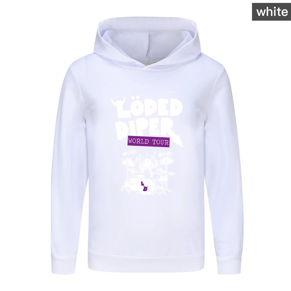 Kids Loded Diper Hoodie Diary of a Wimpy Kid Rock Band Pullover Hooded Sweatshirt for Boys Girls Casual Music Fans Top