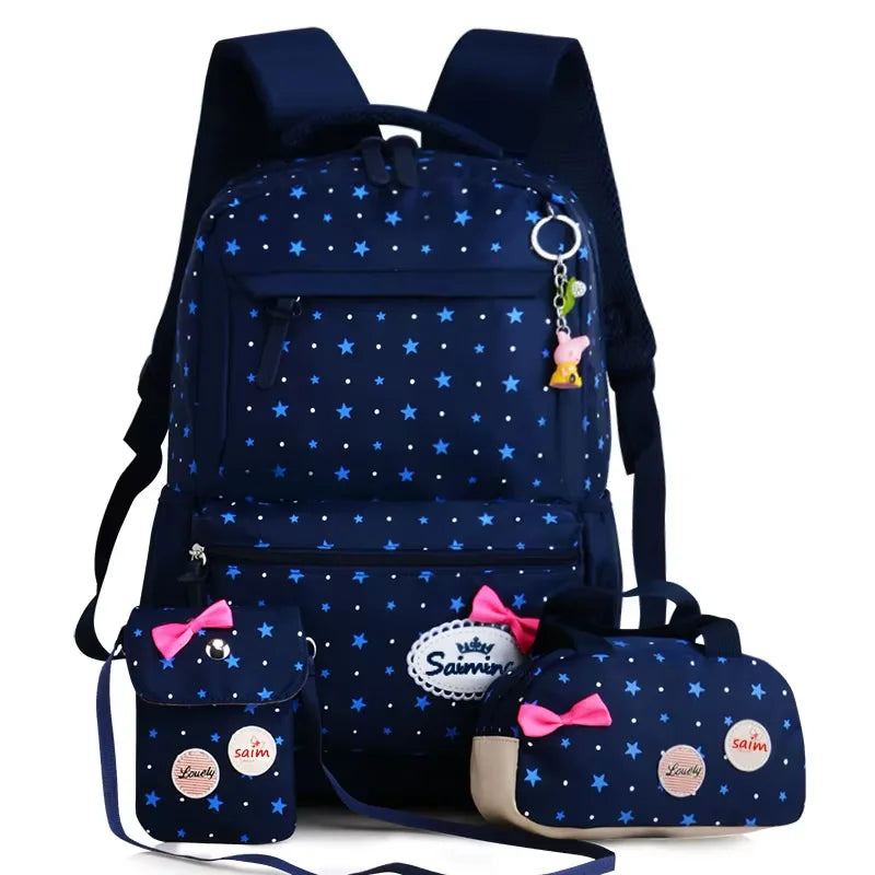Bunnyfly 3pcs/Set Kids School Bag Backpack Set Fashion Lovely Children's Backpack for Girls Student Mochila Sac