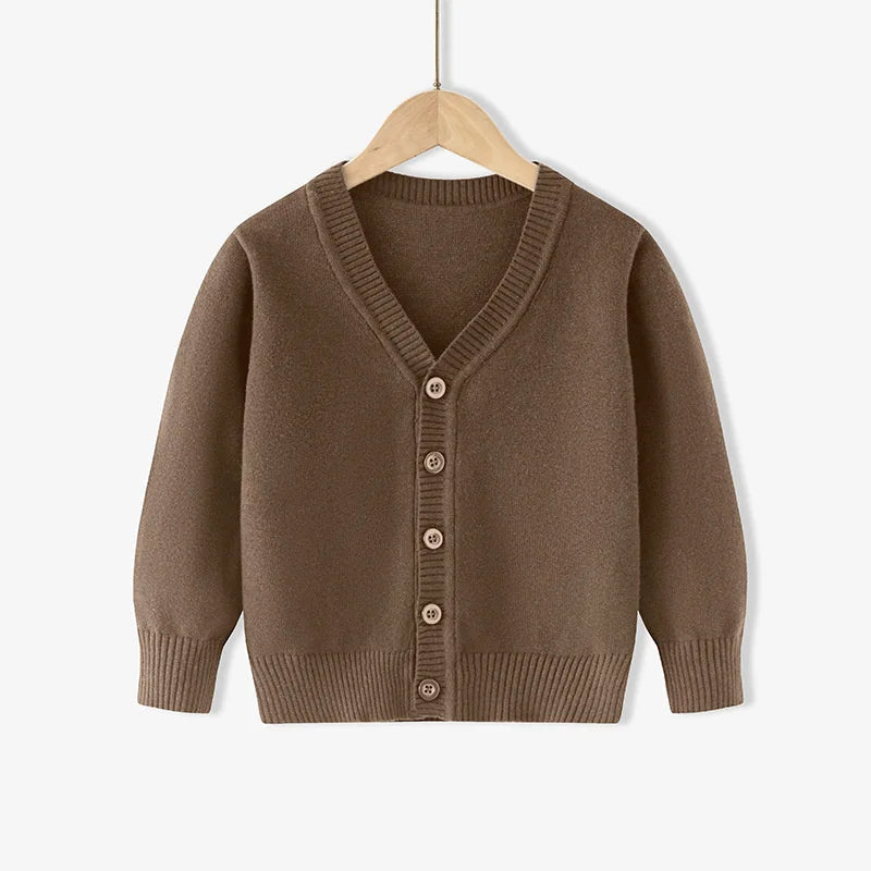 ZOETOPKID Winter Boys Knitted Sweaters Big Kids Clothes 2024 Autumn Children Cotton Pullover Teen Solid Knitwear Coats