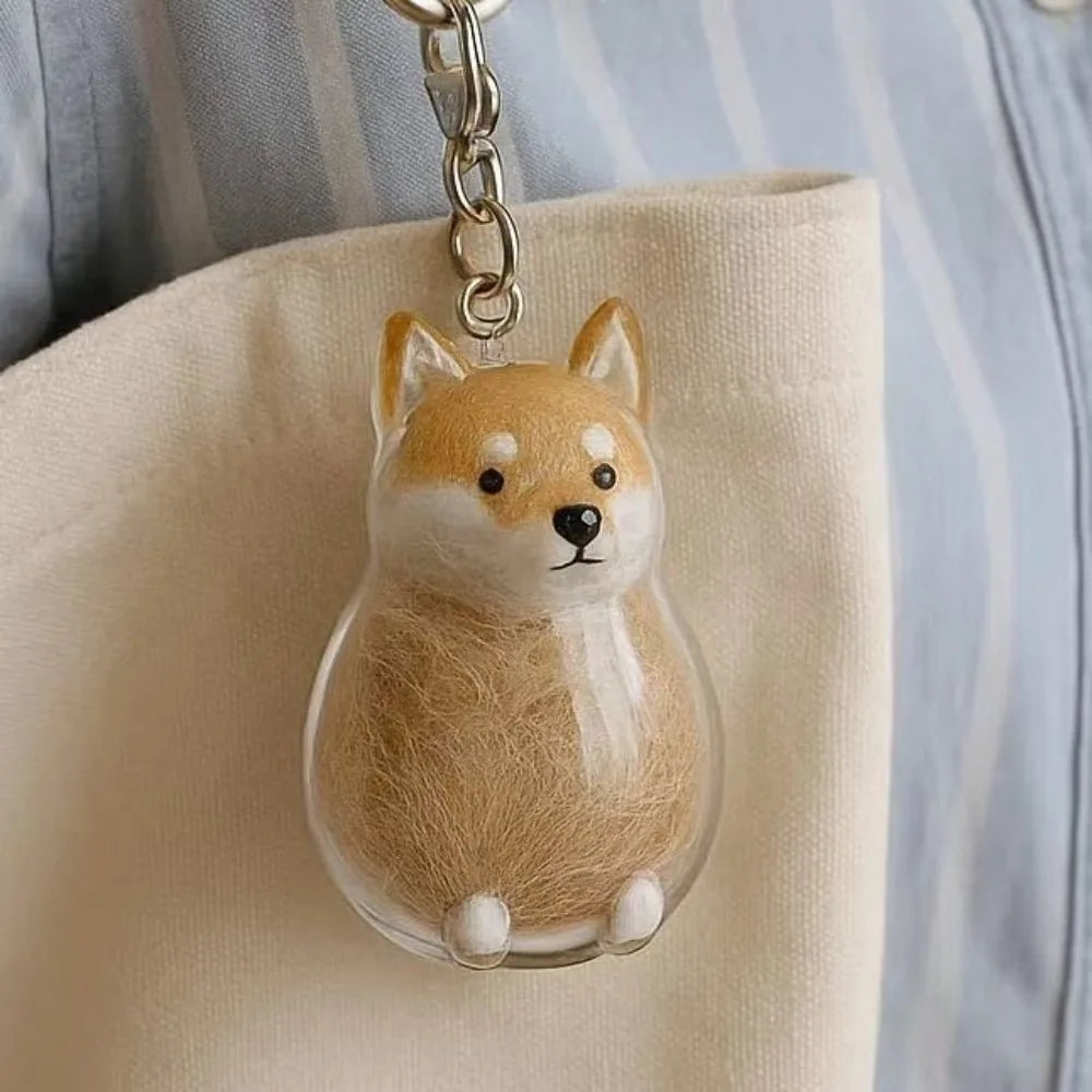 Transparent Pet Hair Storage Memorial Keychains Cat and Dog Hair Organization Capsules Decorative Pendants Cat Accessories