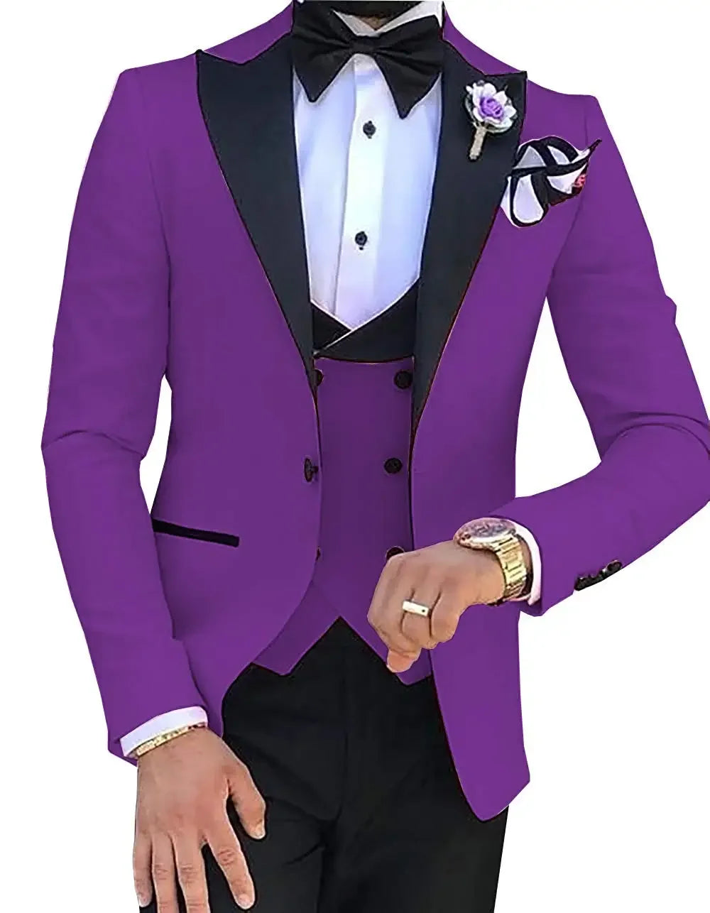 2024 Men 3 Pieces Suits For Men Custom Made Groom Groomsmen Tuxedos Wedding Men Suit Terno Masculino ( Jacket+Pants+Vest )