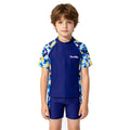 Boys Swimsuit Summer 2Pcs Rash Guard Camouflage Print Quick Dry Split Swimwear for 2-12Y Kids Beach Training Girls Bathing Suit