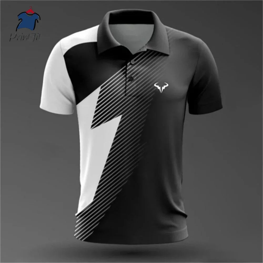 Summer polo shirts, golf shirts, buttoned breathable, quick-drying, sweat-absorbing short-sleeved men's clothing, summer sports