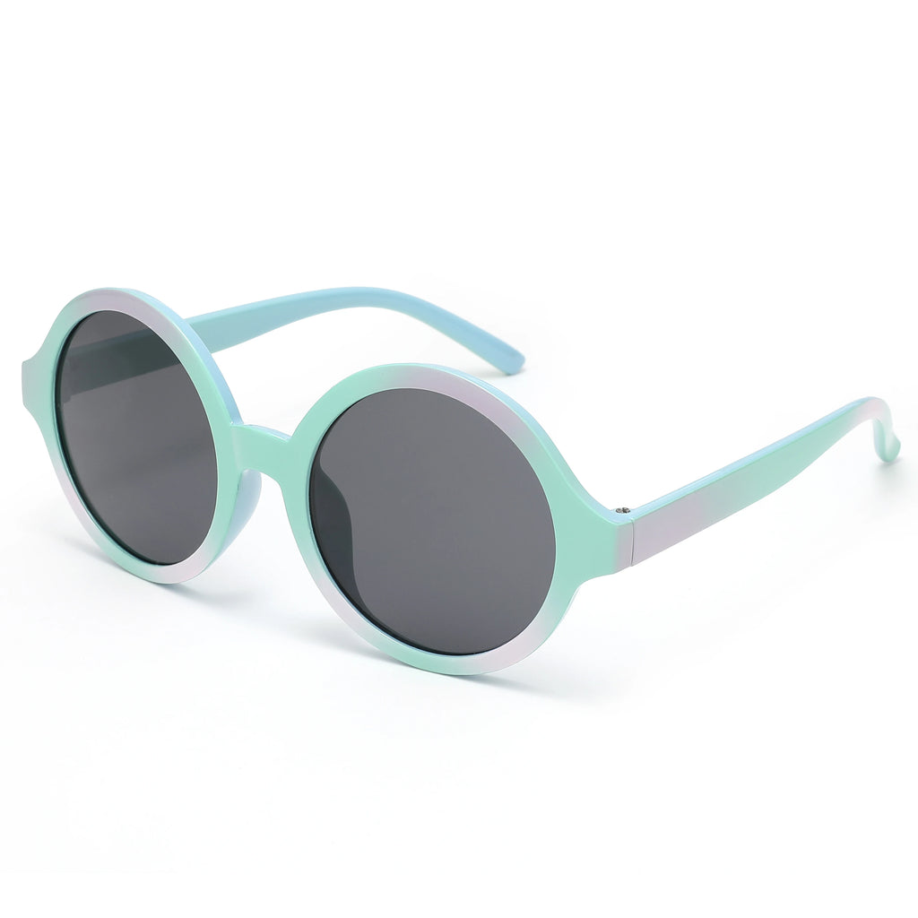 Kids Round Sunglasses Color Gradient Frame UV Protection Flexible Shaft Eyewear For Boys Girls Beach Outdoor Travel Daily Wear