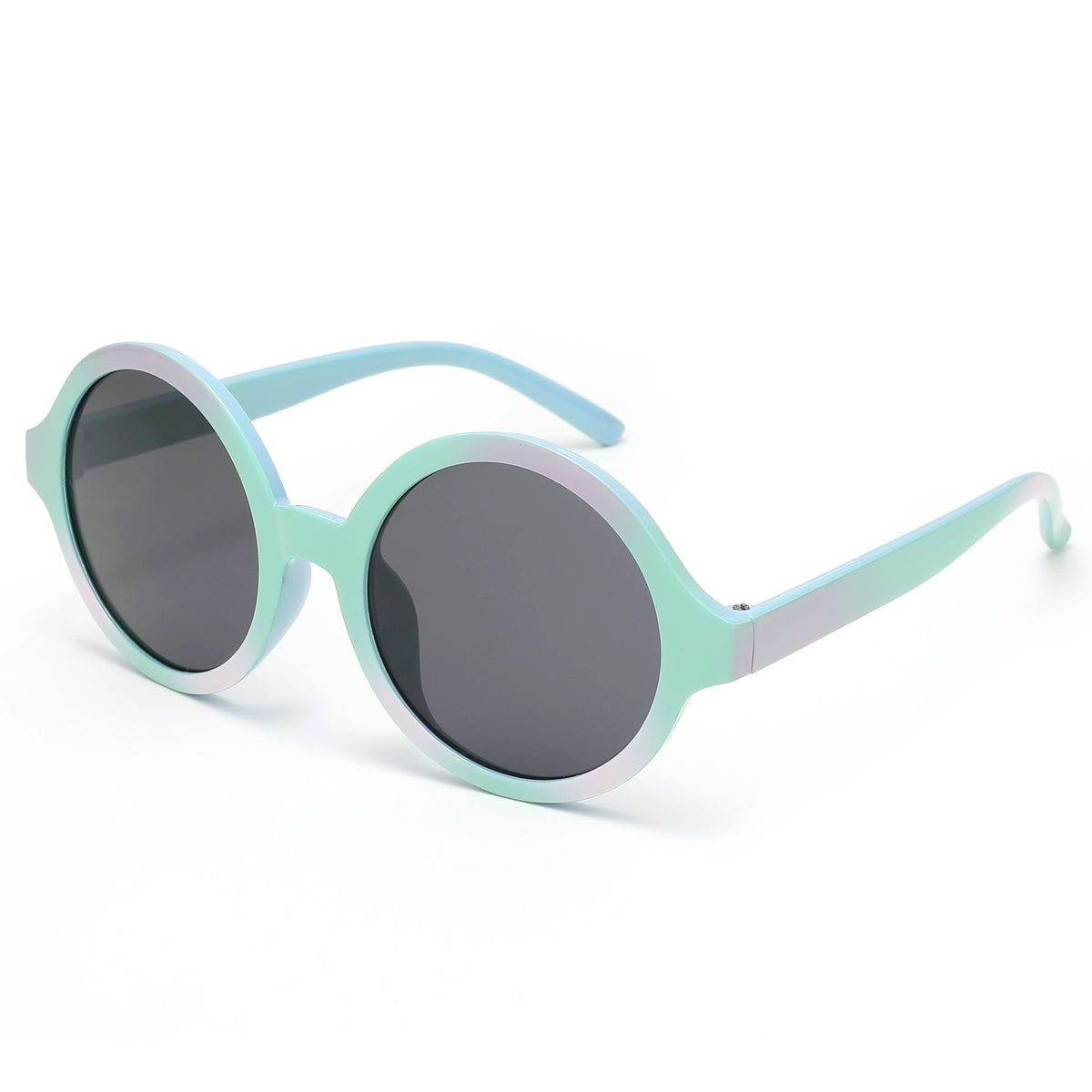 Kids Round Sunglasses Color Gradient Frame UV Protection Flexible Shaft Eyewear For Boys Girls Beach Outdoor Travel Daily Wear