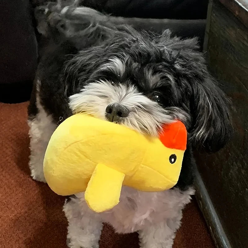 7-piece set of puppy sound toys loose plush pet chewing plush fruit snacks and vegetable puppy toys suitable for cute playm