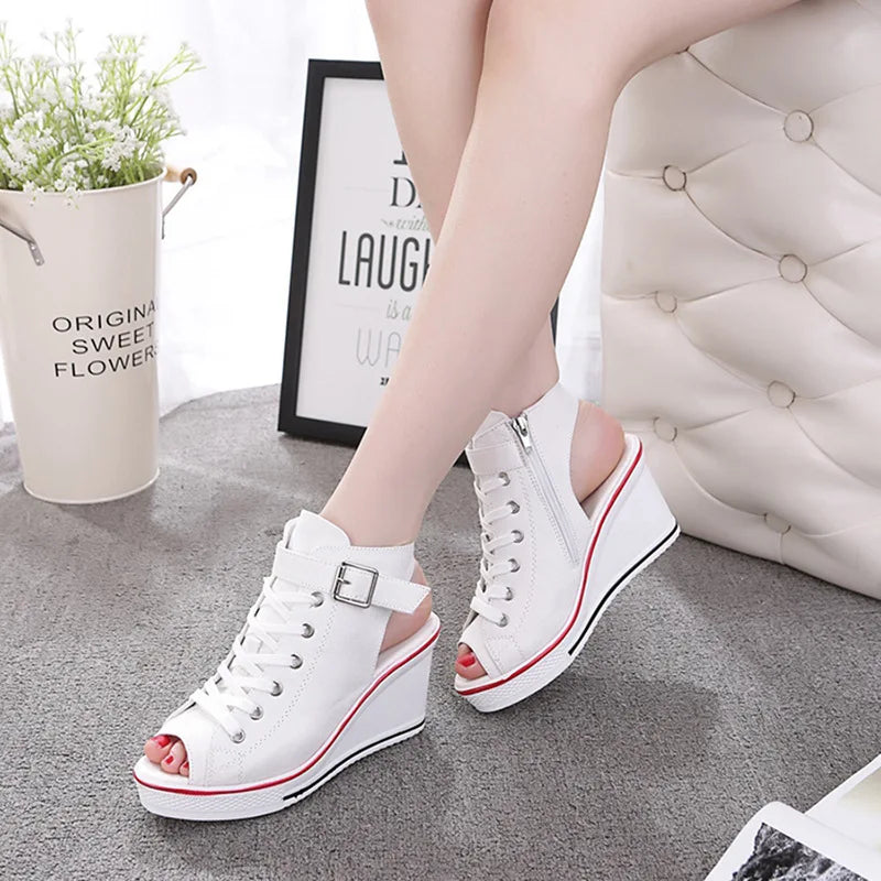 Women Sandals 2022 Lady Platform Wedges Sandals Zipper Comfortable Women's Sandals Open Toe Casual Summer Sports Shoes Sandalias