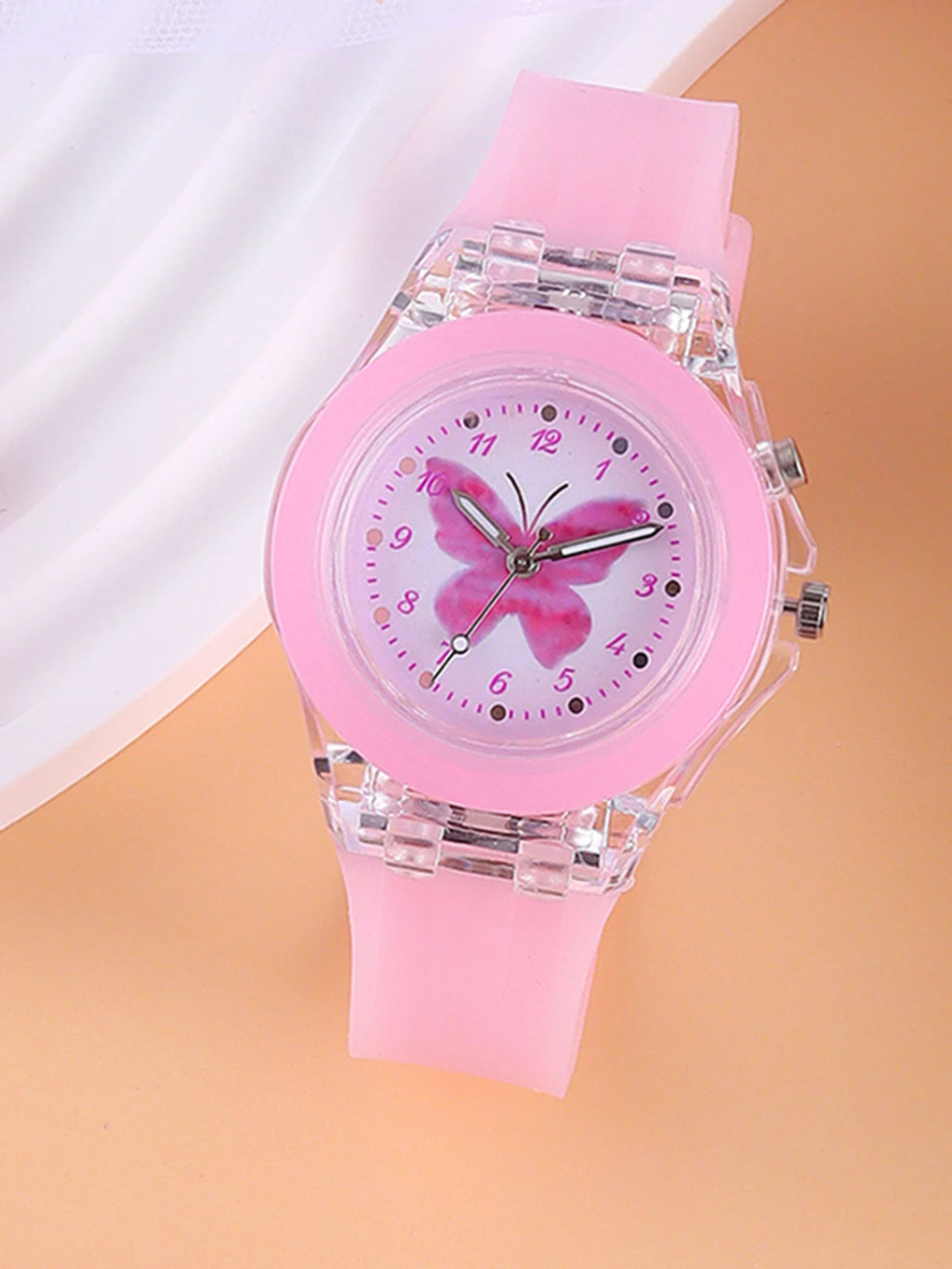 Children's Butterfly Watch And Jewelry Set Birthday Gift Unisex Cute Butterfly Theme Accessory Kit for Kids (No Box Included)