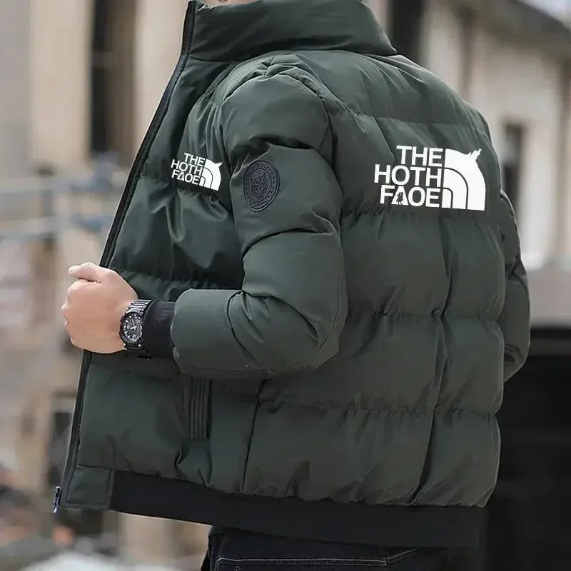 Men's fashion thickened jacket, new autumn and winter warm and waterproof parka coat, men's casual and fashionable jacket, outer