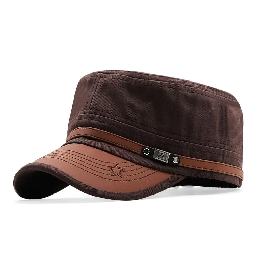Hat Men Unisex  Hat Baseball Cap Cotton Cadet Hat   Breathable Combat Fishing Flat Adjustable Cap