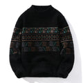 Men's Fashion stripe pattern Sweaters 2024 Autumn/Winter Loose Knittwear Men sweater youth Thick Warm wool pullovers M-4XL ﻿