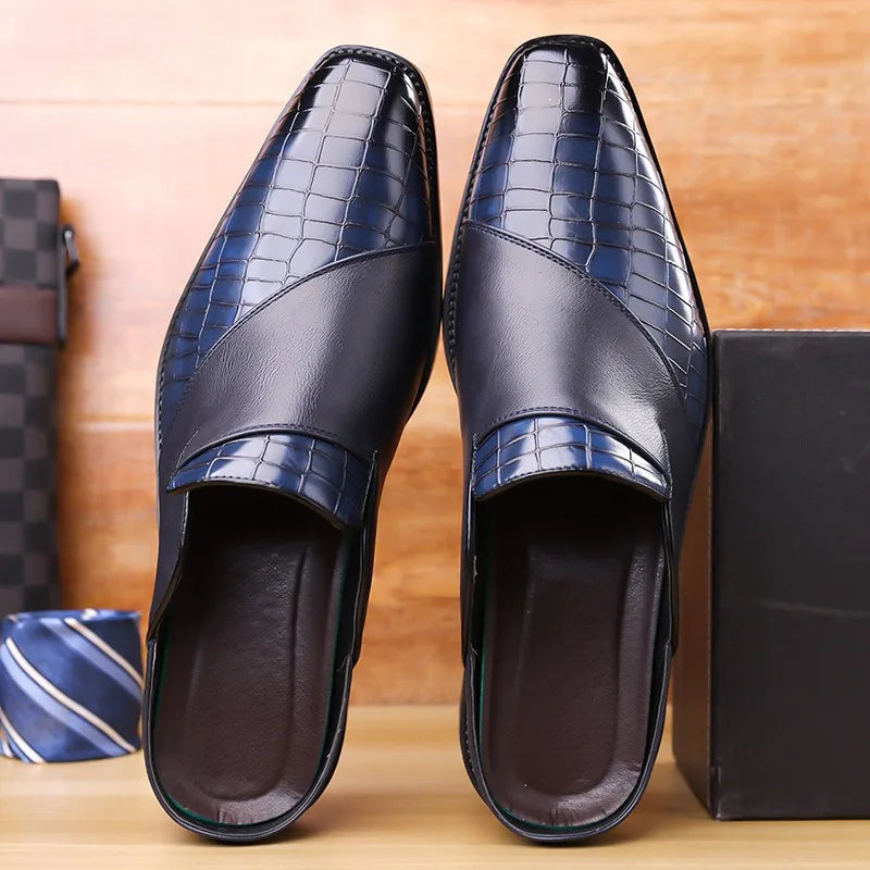 dress loafers half shoes for man slippers luxury designer mules shoes man casual business fashion sliders tongs hommes chinelo m