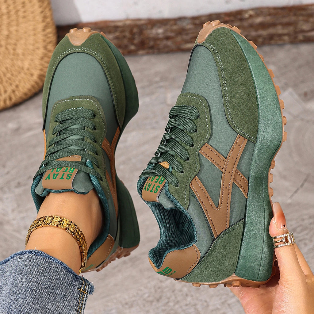 2026 New Women's Sneakers Spring Casual Lace Up Sport Sneakers Luxury Platform Anti-slip Running Shoes Women's Zapatos De Mujer