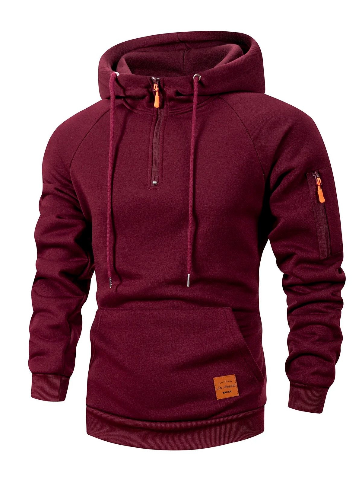 Men's Half Zipper Casual Hooded Collar Drawstring Hoodies Running Warm Sweatshirt Long Sleeve Outdoor Streetwear Fleece Pullover