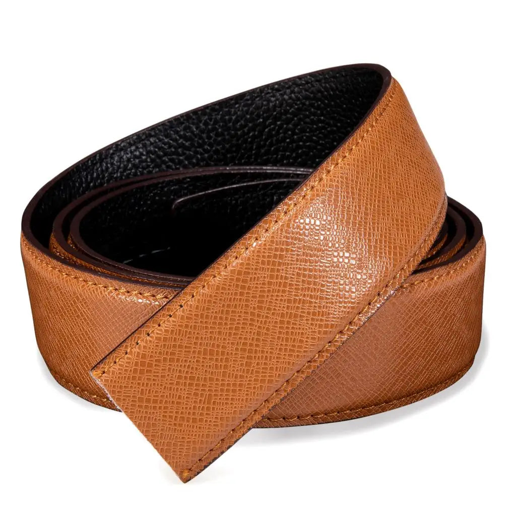 3.5cm wide Luxury Leather Belts for Men Automatic Buckle Blue Men's Belt without Buckle 130CM