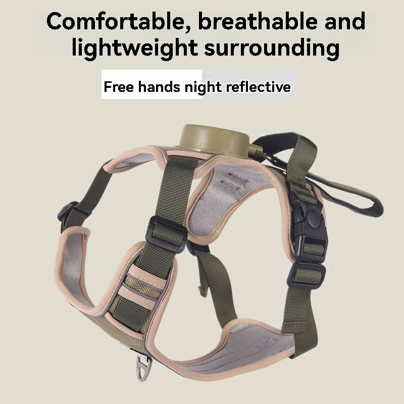 Collars Harnesses Leads Automatic Retractable Dog Leash Chest Back Strap Rope Integrated Vest Reflective Vest Pets Pet Supplies