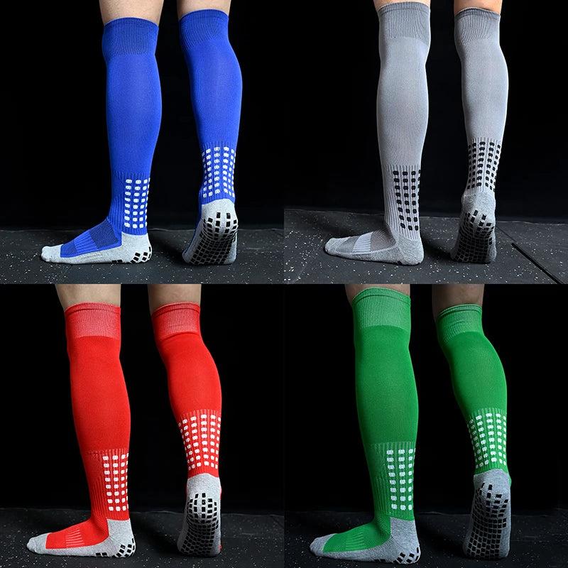 Sports Training Long Football Socks Men's Non-Slip Soccer Socks Breathable Knee High Towel Bottom Stockings For Cycling Hiking