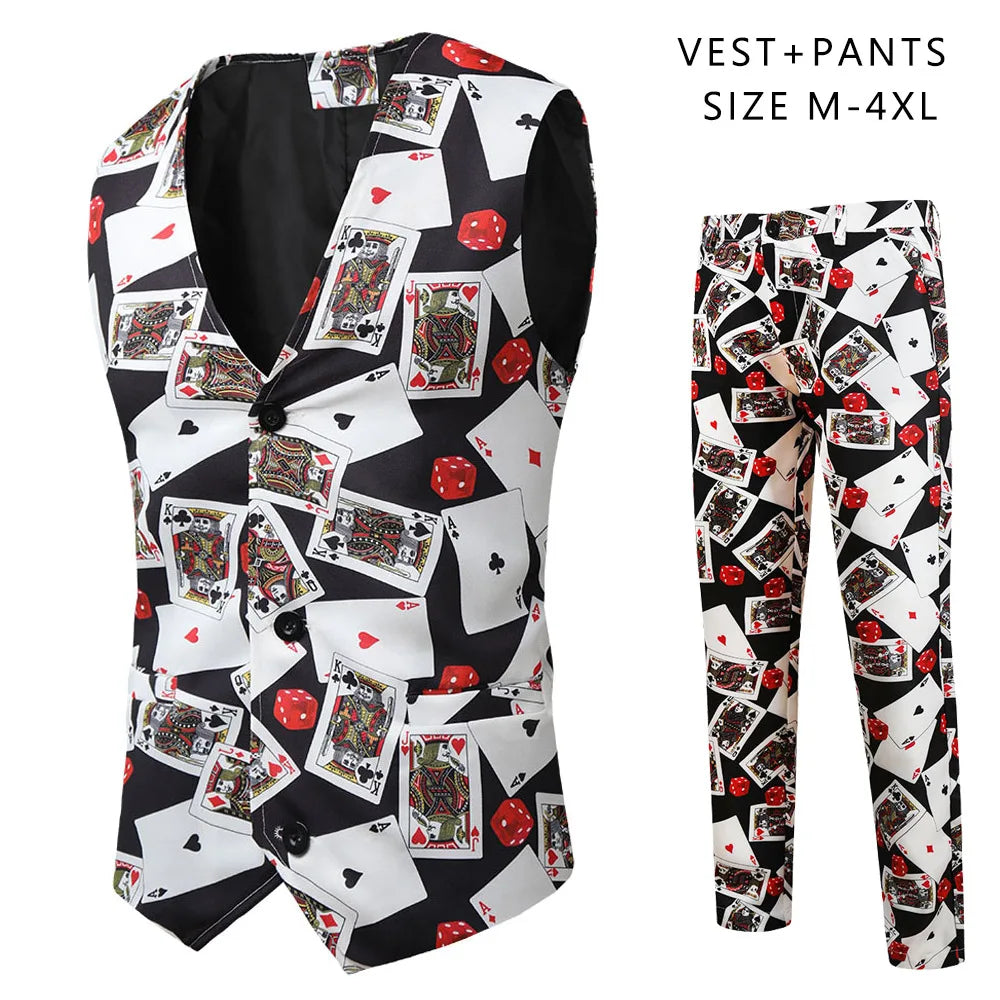 Men's Luxury Suit 3 Piece Fashion Business Party Mens Paisley Formal Suits Sets Jacket Vest Pants Slim Fit Dress Men Clothing