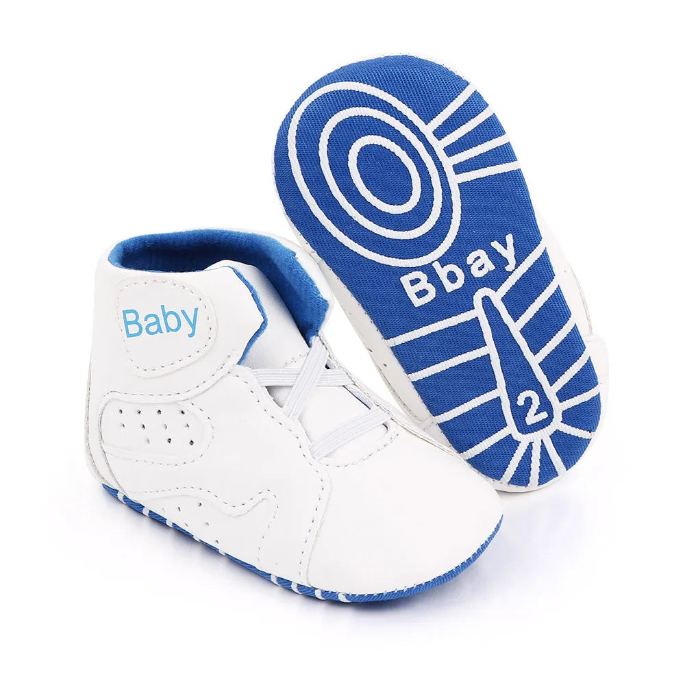 High Top Baby Sneakers Soft Sole Non-slip Comfortable Baby Boy Baby Girl Football Basketball Sports Shoes Infant Toddler Shoes