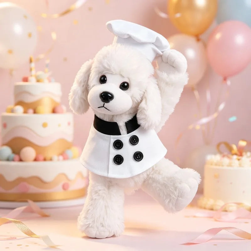 New Cute Pet Clothing Chef Suit with Matching Hat Dog Outfit for Holiday Cosplay Party Activity Dress Up