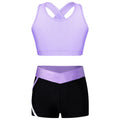 8 10 14 16 Children's Sportswear Kids Girls Sleeveless Crop Top with Shorts Sports Suits for Running Gym Yoga Workout Outtfit