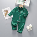 Boys Girls Kids Pajama Sets Causal Solid Long Sleeve T-Shirt Tops with Pants Toddler Baby Sleeping Clothes Pijamas Sleepwear
