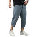 Mens Summer Linen Trousers Solid Color Casual Bottoms Breathable Loose Fit Pants and Lightweight Cotton Outdoor Hiking Trousers