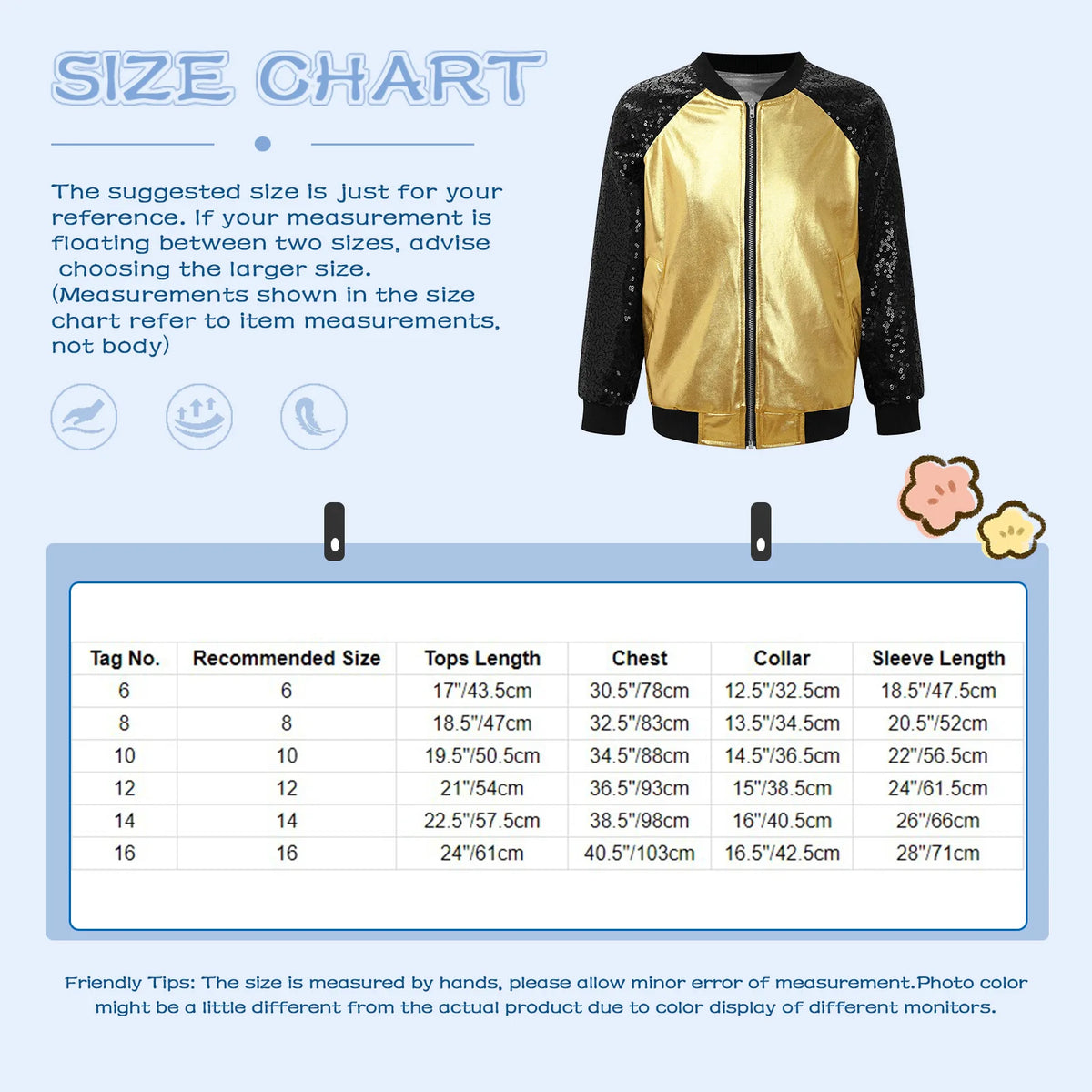 Kids Girls Hip-hop Jazz Street Dance Coat Long Sleeve Shiny Bronzing Cloth Baseball Jacket Bomber Outerwear Streetwear Dancewear