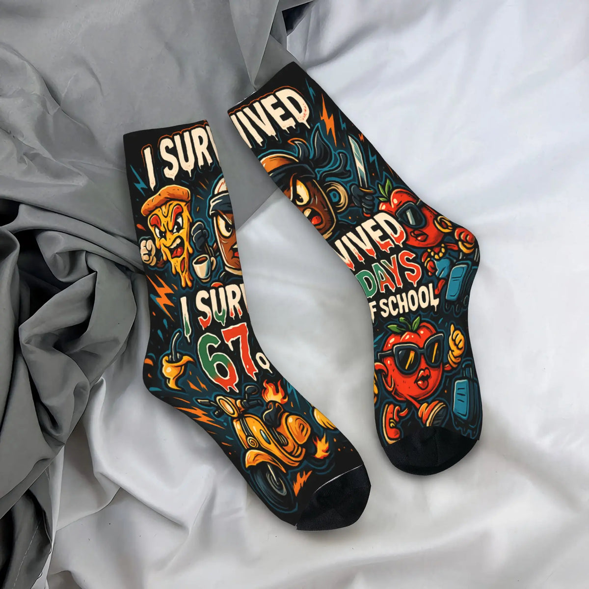 Adults Men Socks Meme 67 Six Seven 6 7 Italian Brainrot  Stockings Winter Novelty Warm Soft Socks Sports Anti Bacterial Socks