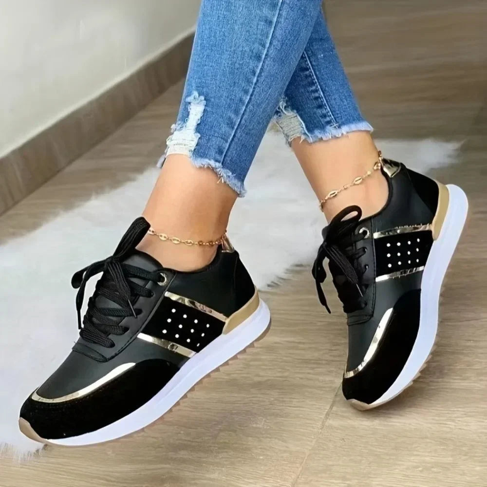 women Sneakers 2024 Shoes Leather Patchwork Casual Platform Sport Shoes Ladies Zapatillas Mujer Outdoor Running Vulcanized women
