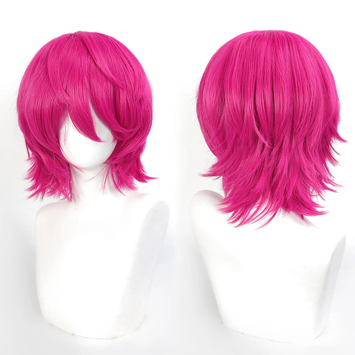 Short Wavy Bob Synthetic Wig with Air Bangs Heat Resistance Shoulder Length Curled 14inch Wigs for Daily Use Cosplay for Women