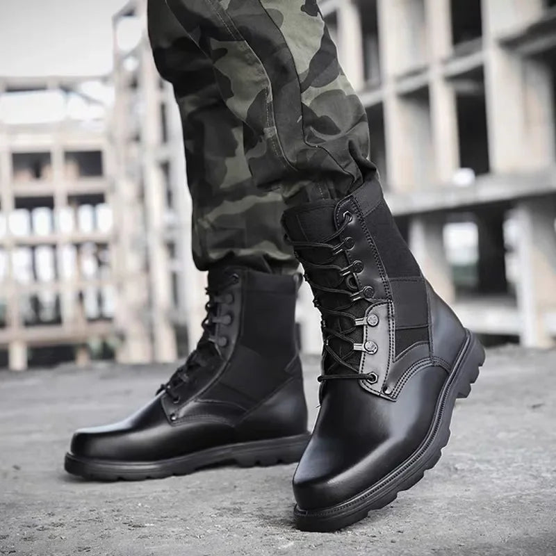 Winter Men's Security Boots Forces High Boots Outdoor Sport Male Shoes Climb Mountains Cross Country Steel Head Safety Boots