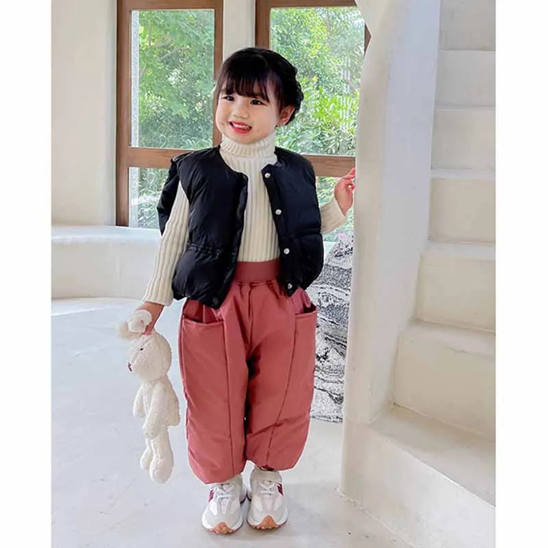 Kids Padded Pants Boys Thickened Cotton Trousers Winter Girls Warm Trousers Autumn New Casual Snow Pants Baby Fashion Underwear