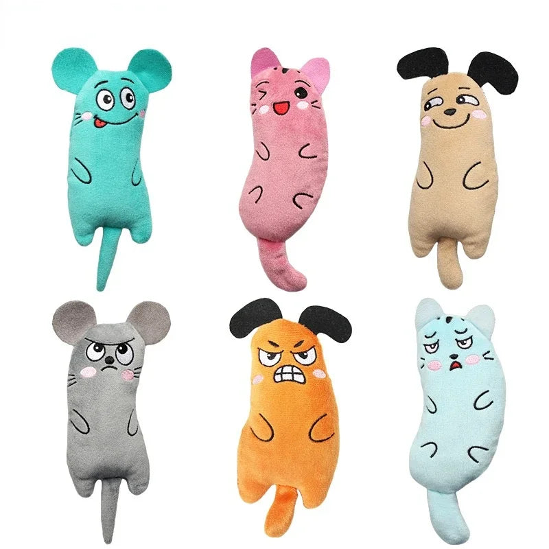 Pet Kitten Chewing Toy Funny Cute Plush Toy Teeth Grinding Catnip Cat Toys Interactive Claws Thumb Bite Cat Mint For Cats Hot