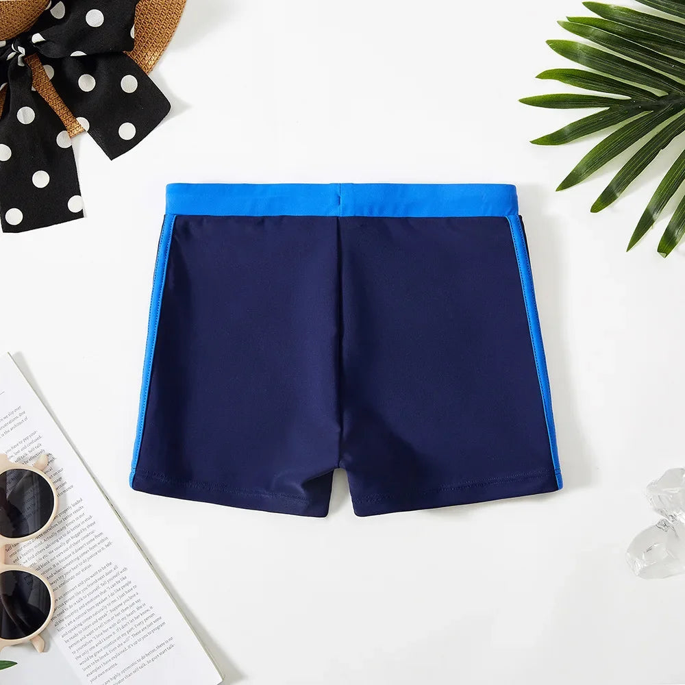 New 2025 Boys Trunks 4-12 Years Swimming Trunks For Boys Blue Children's Swimwear Kids Trunks Bathing Suit