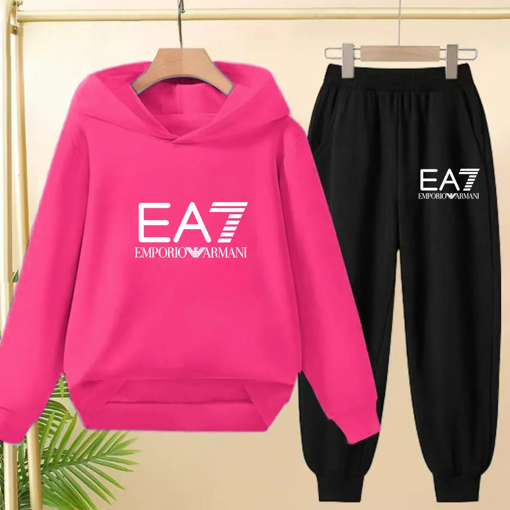 Kids Autumn Winter Hoodie  Letter Print Clothing Casual Top+Trousers 2PBoy Girl 3-12Yrs Child Gift Brand Sports Coat Jogging Set
