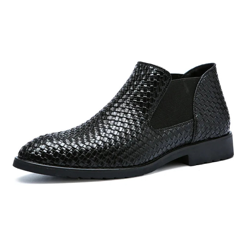 Black Men's Boots Luxury High Quality Chelsea Boots Male Leather High Top Casual Shoes designer Classic Business Men Ankle Boots