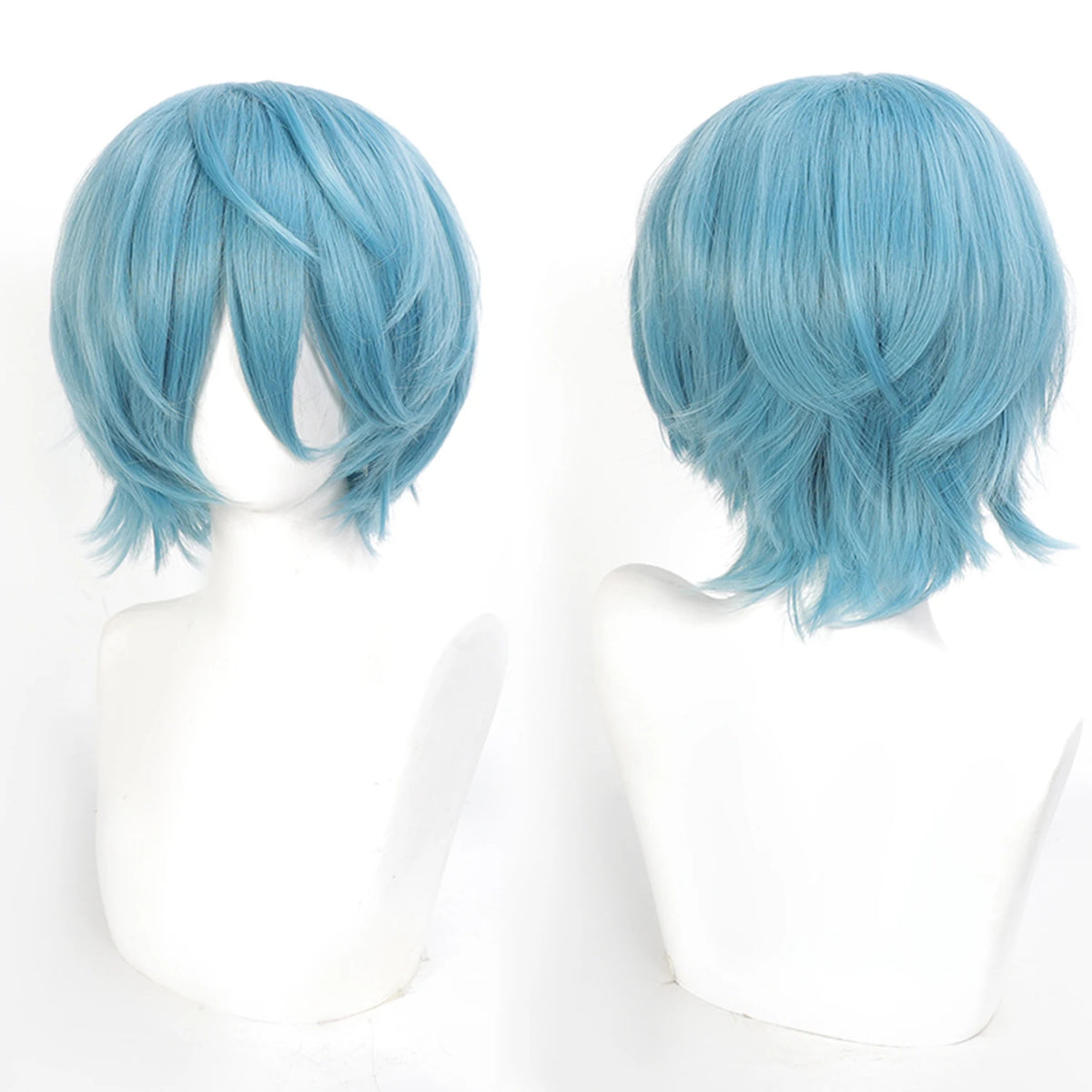 Short Wavy Bob Synthetic Wig with Air Bangs Heat Resistance Shoulder Length Curled 14inch Wigs for Daily Use Cosplay for Women