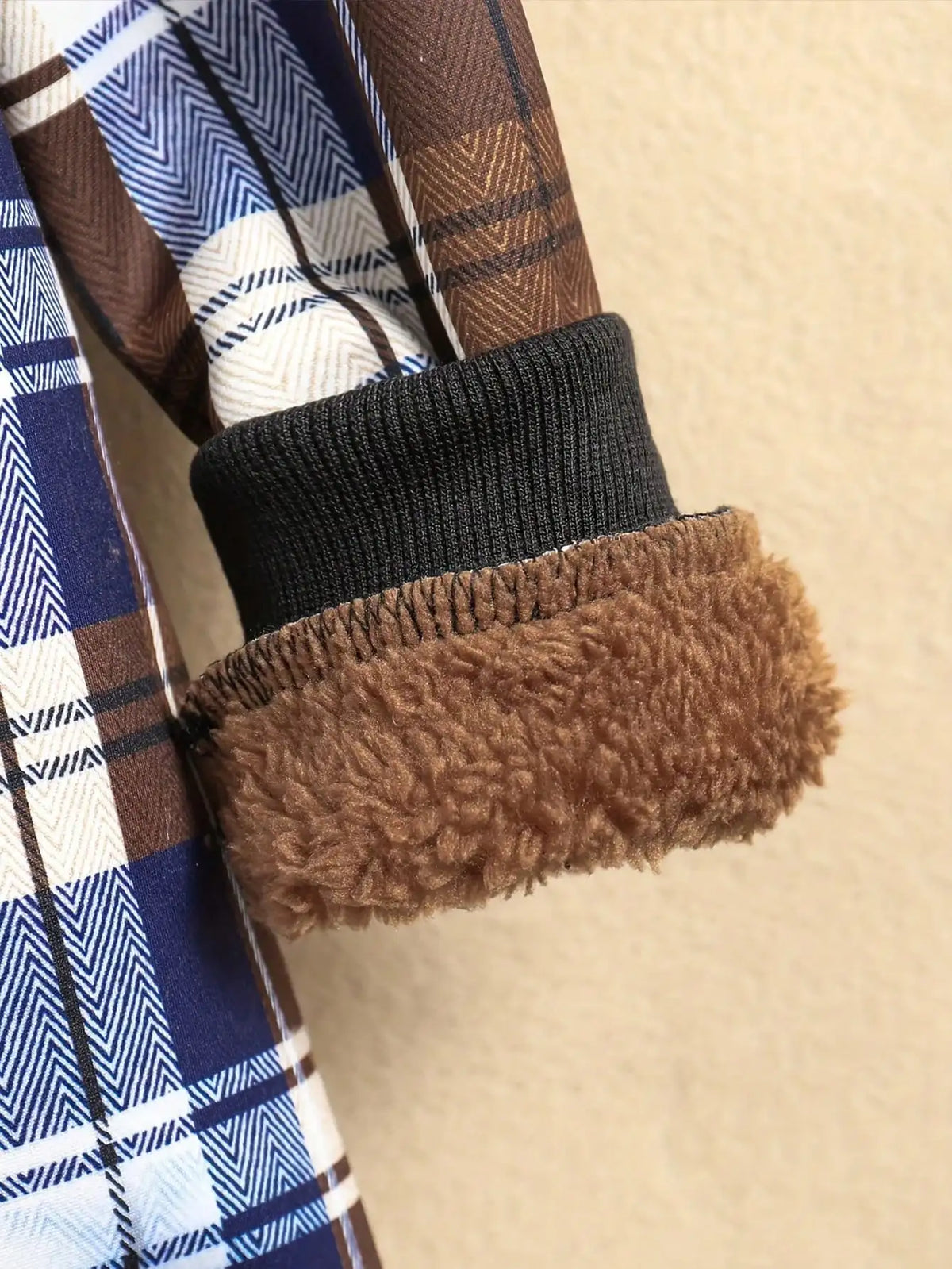 Children's Hooded Jacket Autumn Winter Casual Elegant Fleece Plaid Zipper Long Sleeved Top for Kids