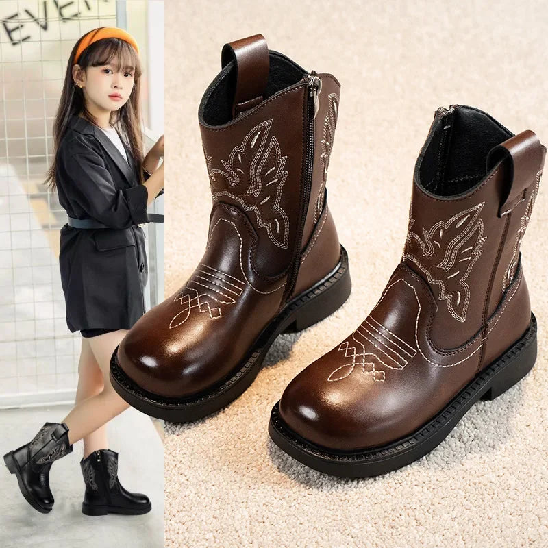 Botas Niña Girls Boots Waterproof Cowboy Boots Childrens New Fashion Short Anti Slippery Boot Thick  Boot Kids Boot Zapatos Niña