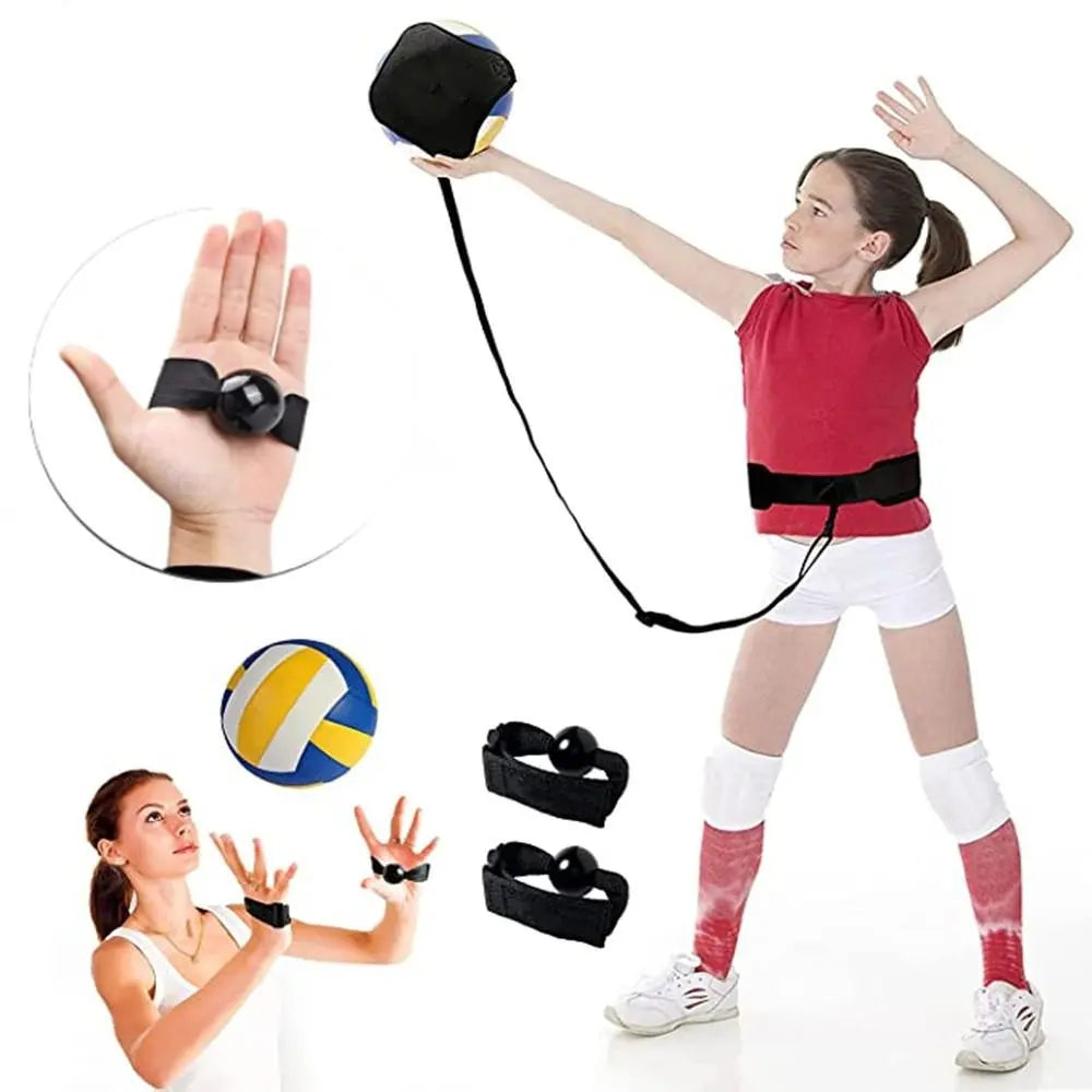 1 Set Sports Practice Tool Volleyball Spike Trainer Soccer Serving Football Kick Belt Adjustable Elastic Training Aid