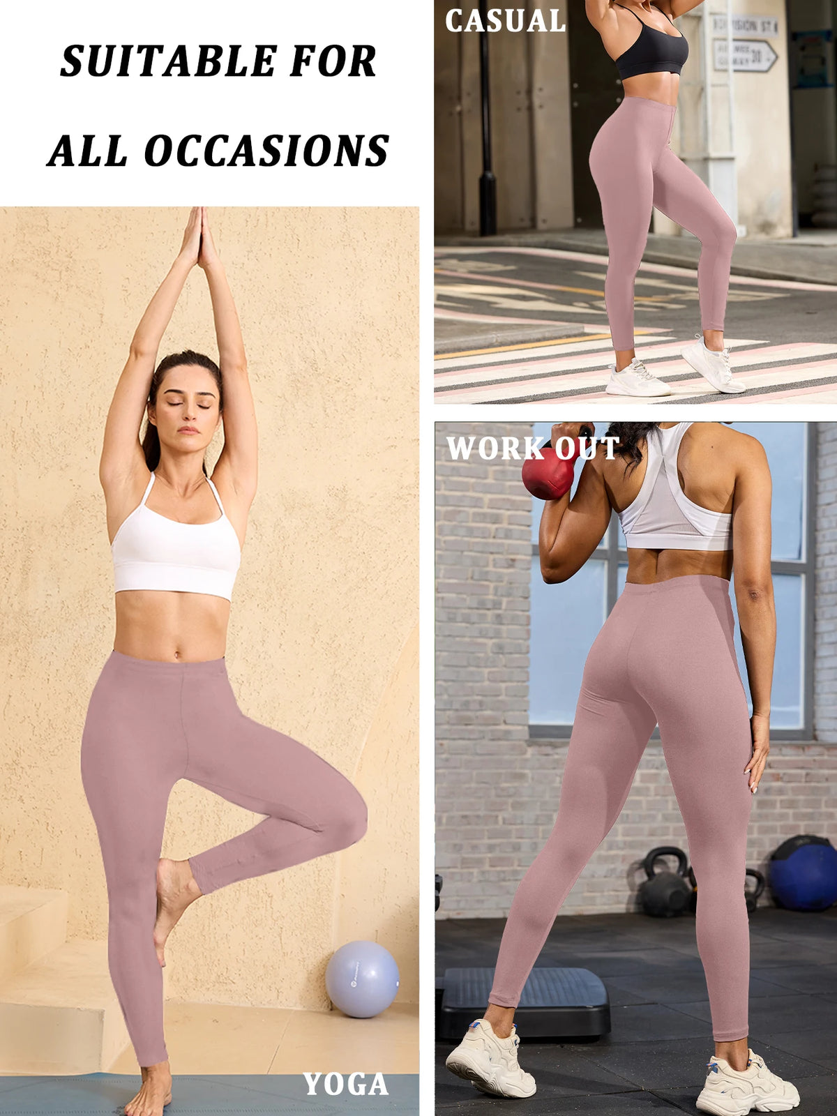 Super Soft Leggings for Women - High Elasticity Tights for Yoga Running Workout Casual Wear