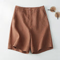 Women's Shorts Linen Half Knee Length Mid Wide Female Short Pants Bermuda Offer Aesthetic Hot Streetwear Korean Style For Summer