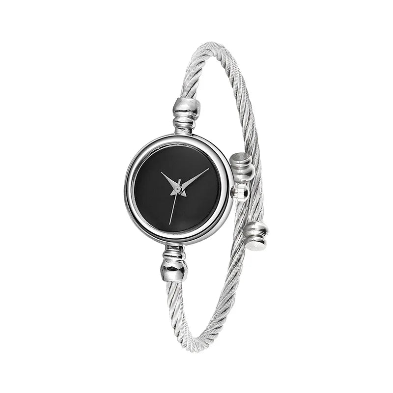 MAYZHISU Simple Women Watches Stainless Steel Retro Ladies Quartz Wristwatch Small Gold Bangle Bracelet Luxury Chain Watch