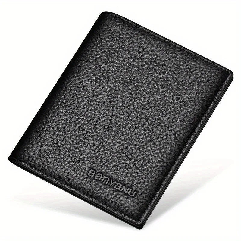 Vertical Short Wallets for Men Genuine Leather Rfid Blocking Wallet Men Coin Pocket Slim Card Holder Minimalist Small Purse