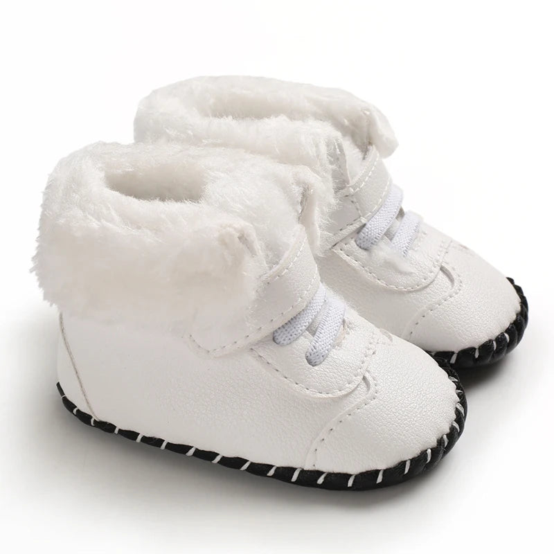 Boys and girls Kawaii cute warm plush boots comfortable breathable snow boots suitable for 0-18 months baby
