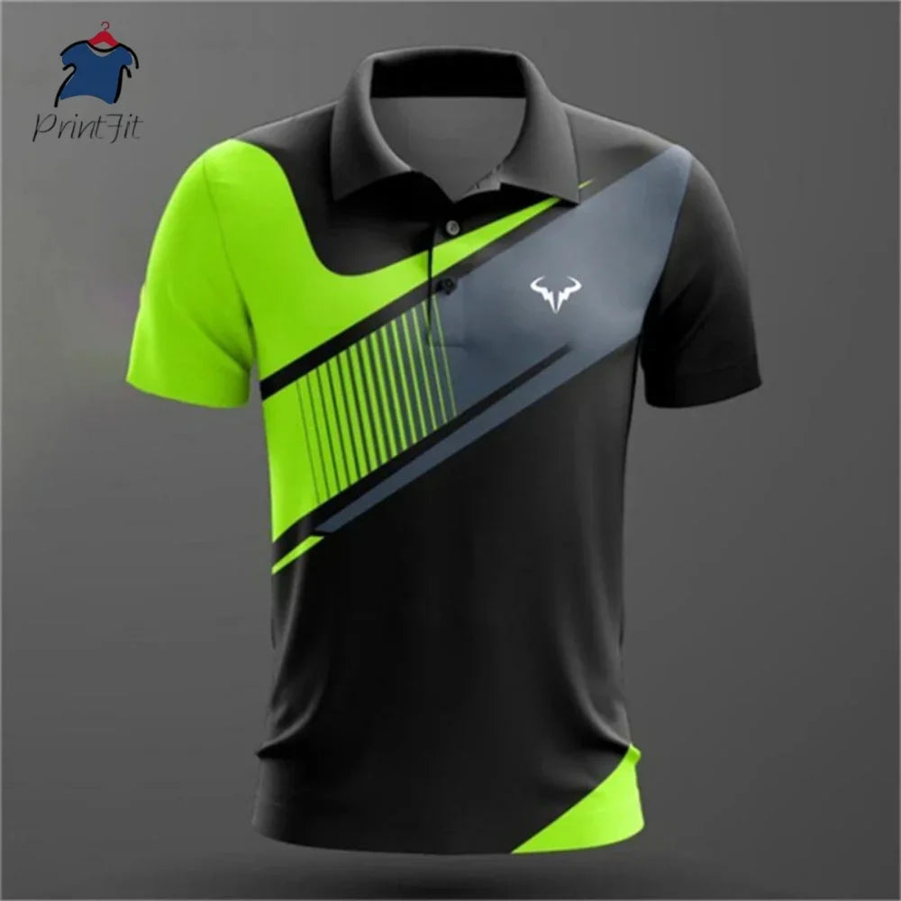Summer polo shirts, golf shirts, buttoned breathable, quick-drying, sweat-absorbing short-sleeved men's clothing, summer sports