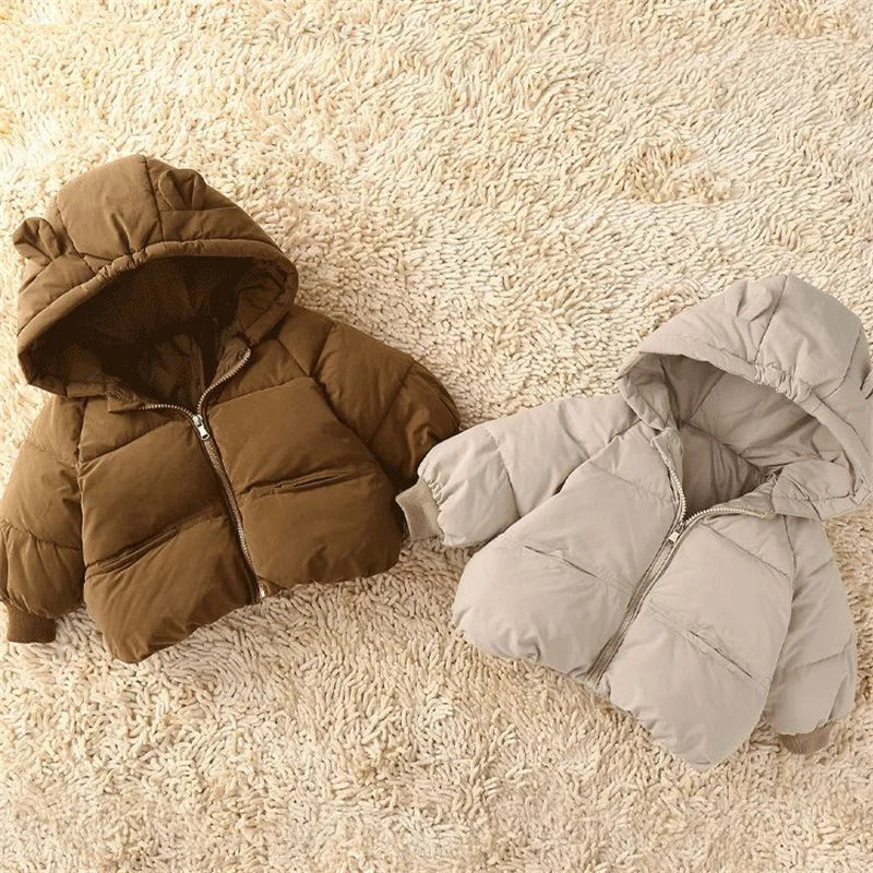 Kids Winter Down Jacket New Snow Wear Coats Thicken Warm Girls Boys' Cotton Clothes Chidlren Hooded Parkas 1-6 Years